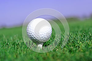 Golfball in green grass