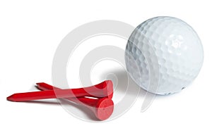 Golfball red tee