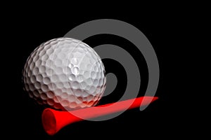 Golfball with tee