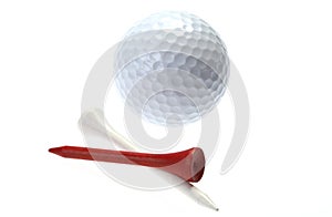 Golfball and tees