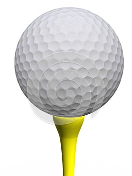 Golfball and yellow tee