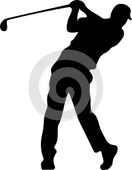 golfer Black Silhouette Generative Ai