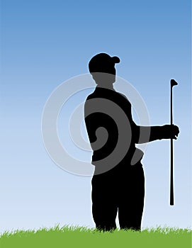 Golfer in Bunker photo