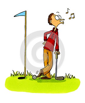 Hráč golfu podvod karikatury série číslo 5 