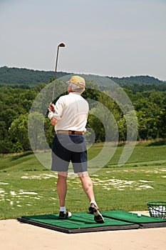 Golfer at Driving Range