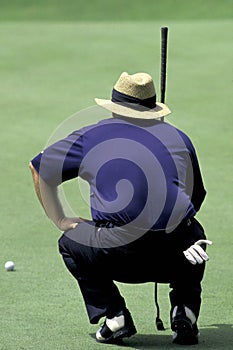 Golfer on green