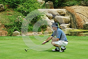 Golfer on the green.