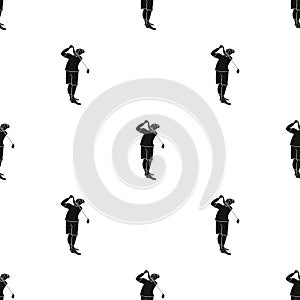 Golfer after kick icon in black style isolated on white background. Golf club symbol stock vector illustration.