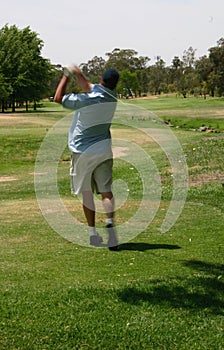 Golfer in motion