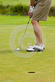 Golfer putting