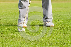 Golfer on putting gesture