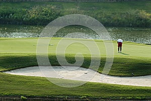 Golfer on Putting Green