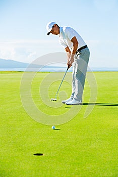 Golfer on Putting Green