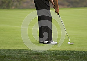 Golfer Putting on the Green