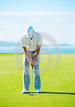 Golfer on Putting Green
