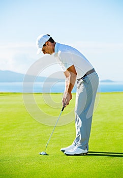 Golfer on Putting Green