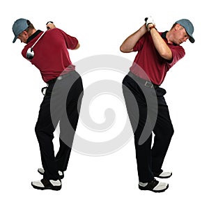 Golfer side views