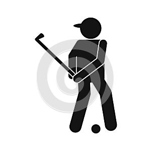 Golfer silhouette flat icon