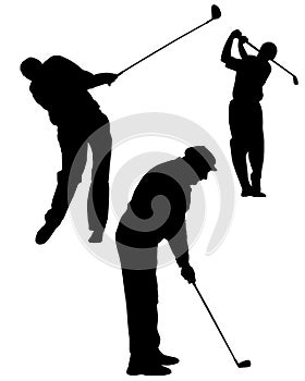 Golfer silhouettes
