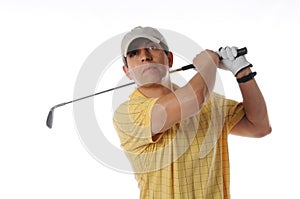 Golfer after swing