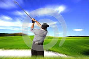 Golfer swing blur