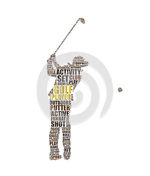 Golfer tag cloud illustration