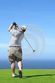 Golfer on the tee box