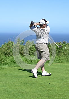 Golfer on the tee box