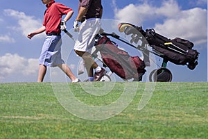 Golfer walking