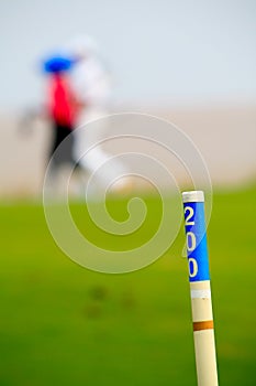 Golfer walking on the course