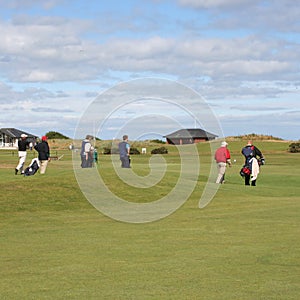 Golfers on golf course