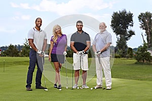 Golfers on the green