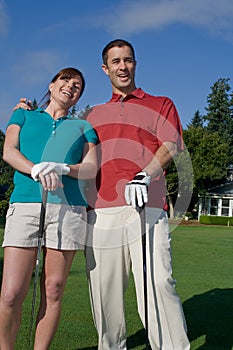 Golfers Laugh at Camera - Vertictal