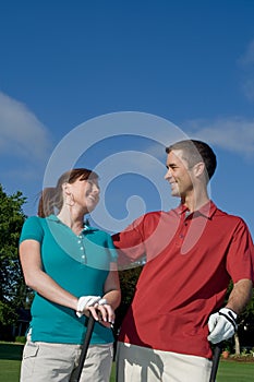 Golfers Laughing - Vertical