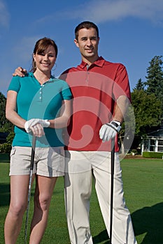 Golfers Smile at Camera - Vertictal