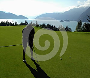 Golfing along the ocean, Howe Sound British Columbia