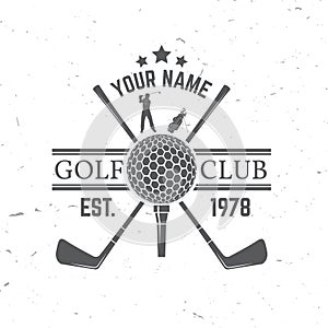 Golfing club concept with golf ball silhouette.