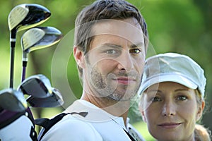 Golfing couple