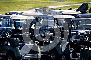 golf resort with golf carts parking