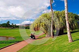 Golfing in Oahu, Hawaii