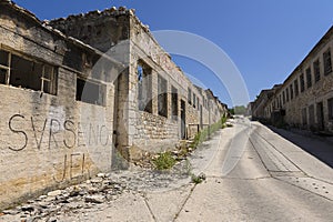 Ruins of the Goli otok prison in Croatia photo