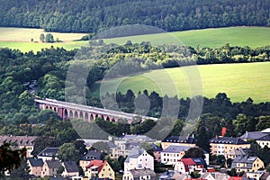 Goltzsch Viaduct, the largest brick-built railway bridge in the world, located in Saxony, Germany