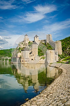 Golubac Fortress at the Danube river