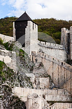 The Golubac fortress on Danube River in Serbia