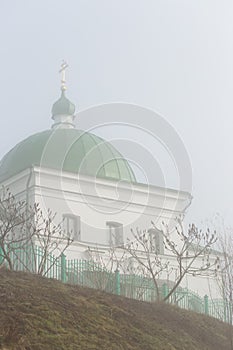 GOMEL, BELARUS - March 8, 2017: Church of St. Nicholas the Wonderworker in the misty morning.