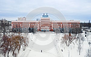 Gomel State Technical University named after P.O. Sukhoi. Prospect Oktyabrya, house 48.2 building. View from above
