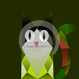 Gometric cat graffic