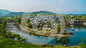 Gomti River and Baijnath group of temple bageshwar Uttarakhand India