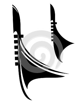 Gondola boat black vector design