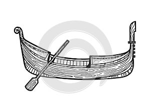 Una barca schizzo vettore illustrazioni 